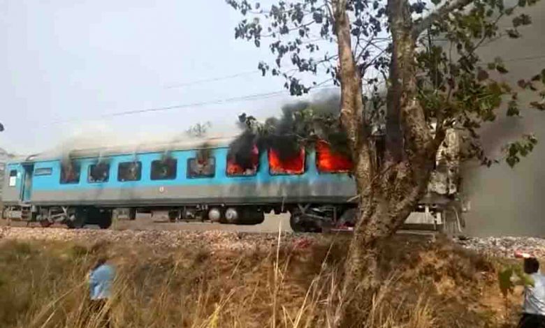 Shatabdi Express coach catches fire