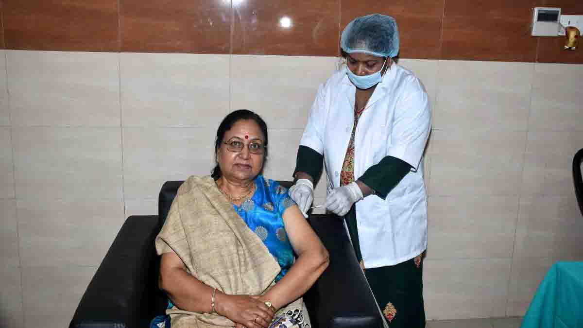 Uttarakhand governor received her vaccine shot at the Government Doon Medical College hospital