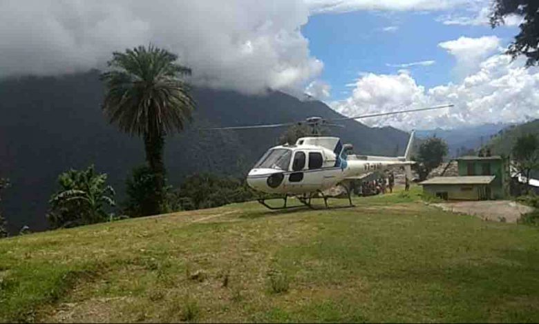 Critical patient airlifted from remote mountain village