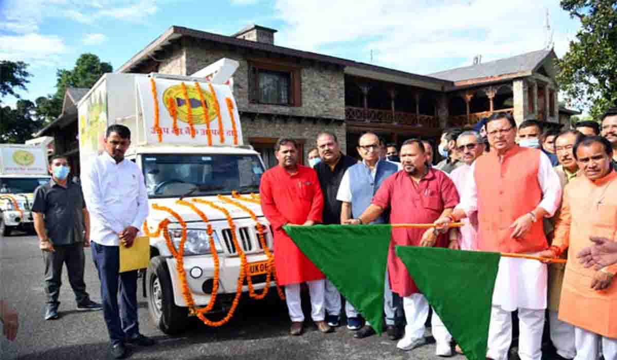 CM Dhami flags off ATM vans of cooperative banks
