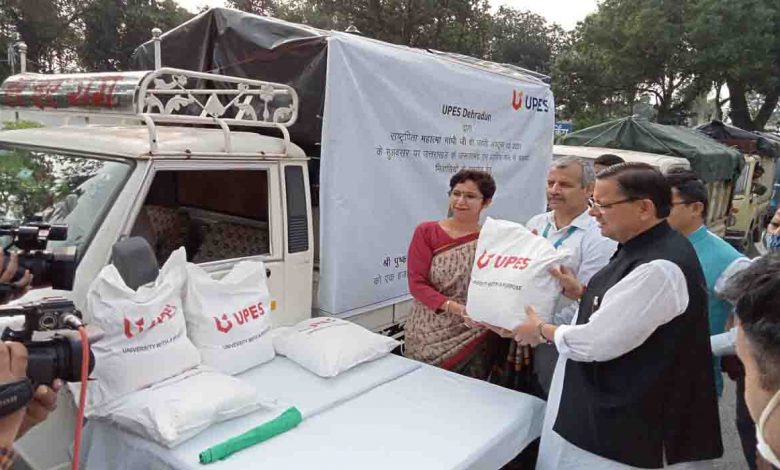 UPES donates ration packets to mark Gandhi Jayanti