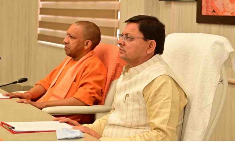 Dhami, Yogi Meet in Lucknow
