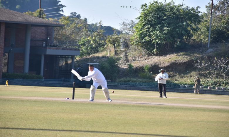CM Dhami enjoys game of cricket at Abhimanyu Cricket Academy in Doon