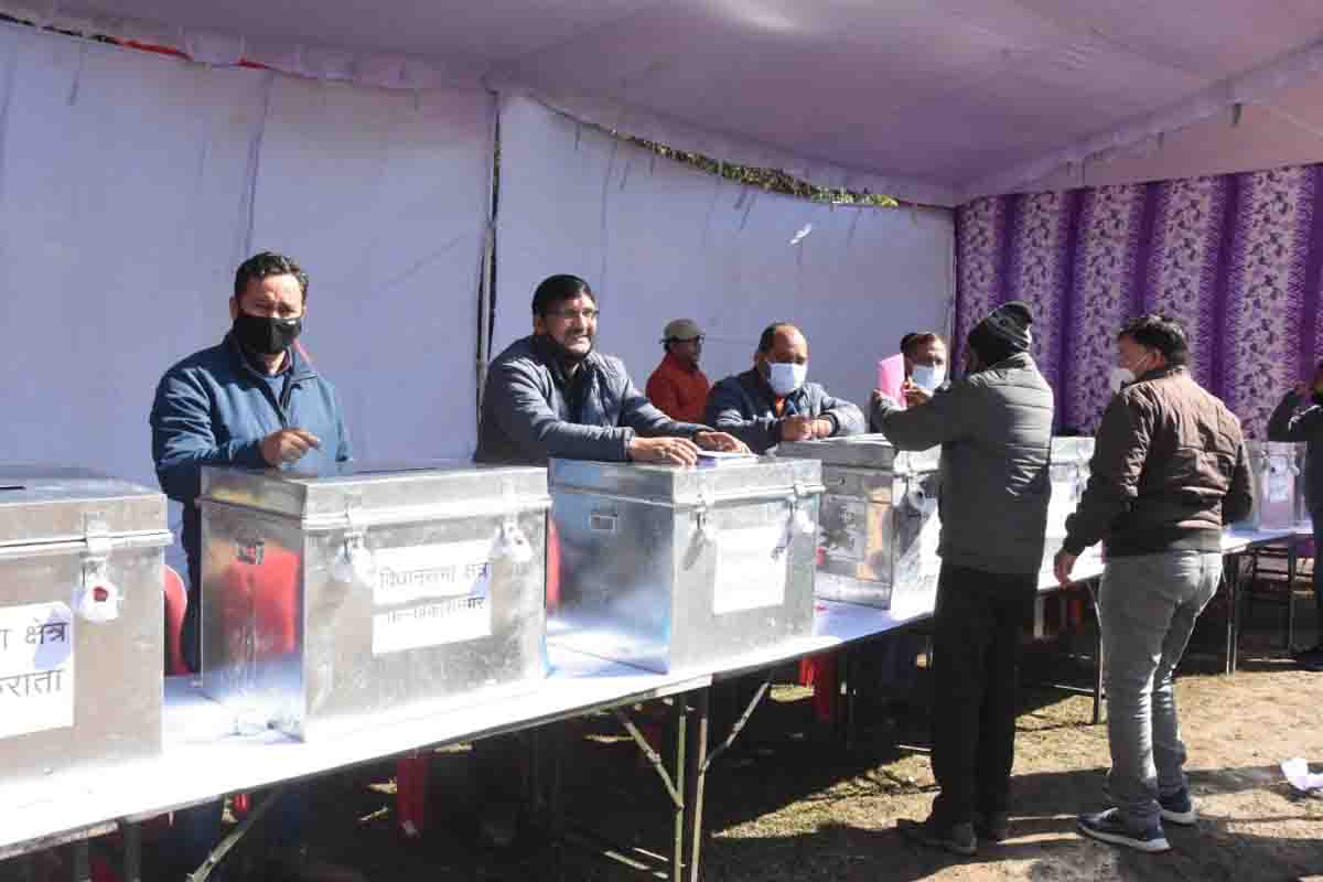 Employees deputed for polling duty cast votes in Doon