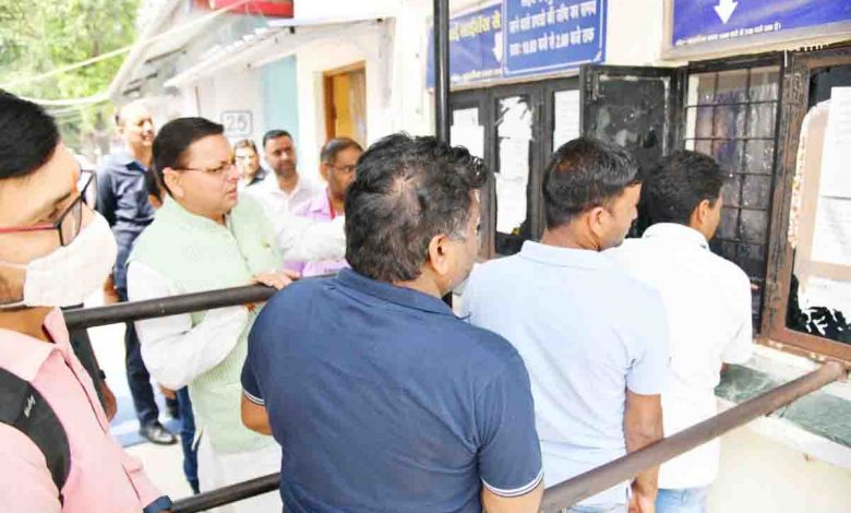 CM Dhami conducts surprise inspection of RTO Dehradun