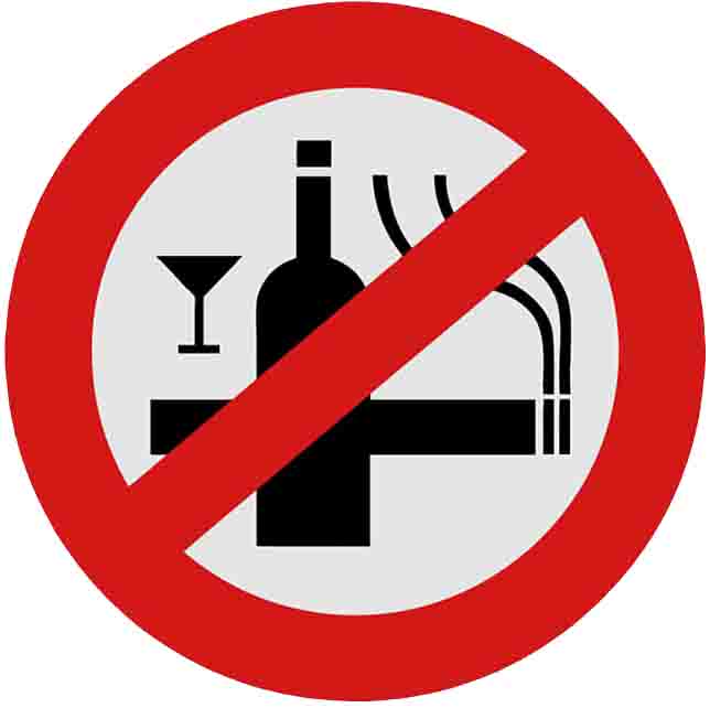 no booze or smoke