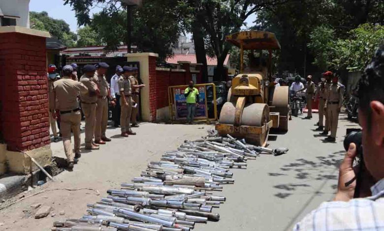 Police destroy modified silencers in Doon
