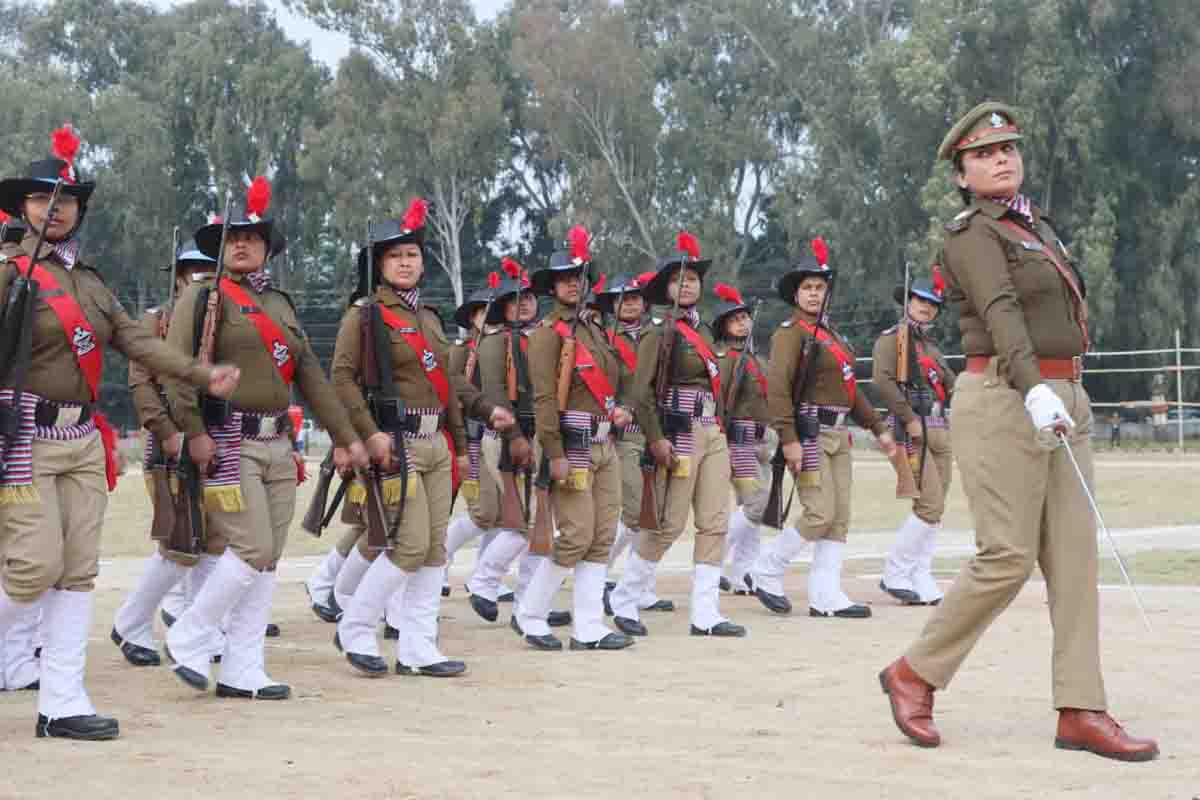 Personnel parade as part of full dress rehearsal for Republic Day parade in Dehradun on Tuesday Pioneer photo
