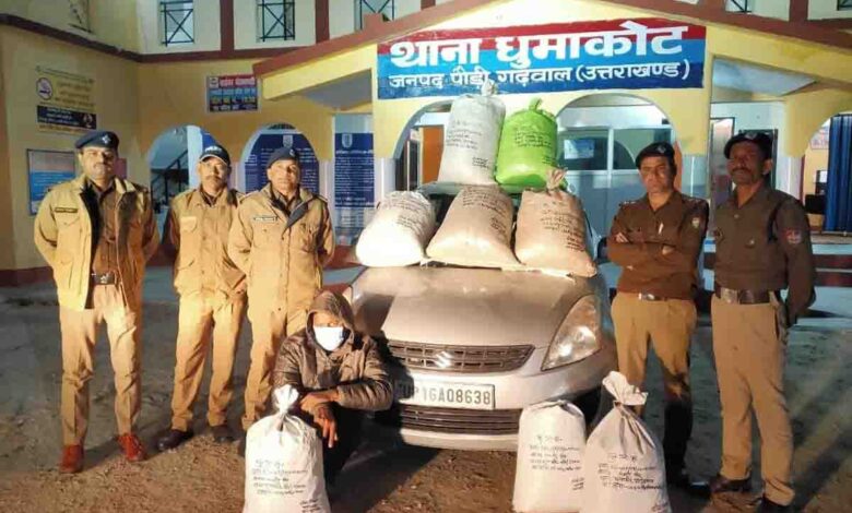 Moradabad man caught with 85 kg ganja in Dhumakot