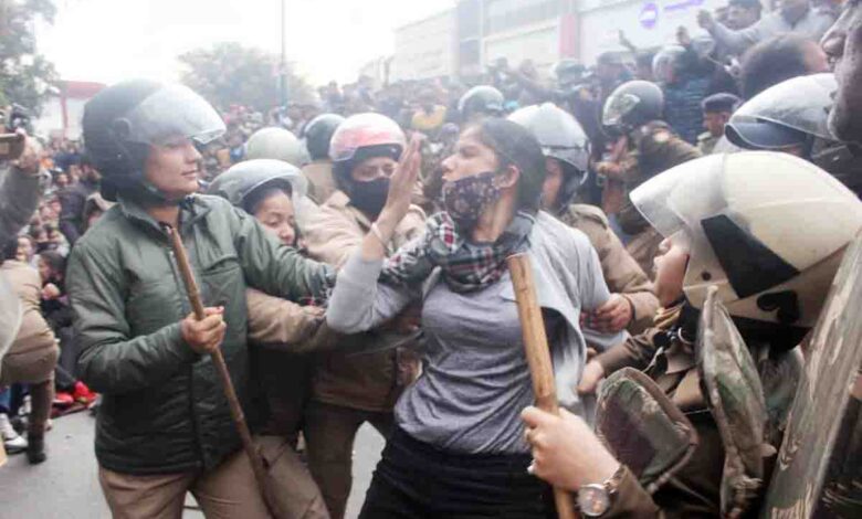 Police lathi-charge unemployed youths demanding CBI probe in recruitment exam leaks