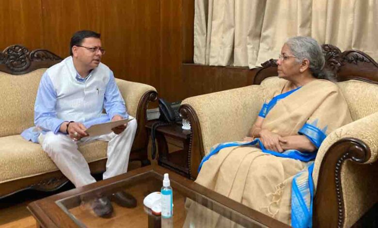 Dhami meets Sitharaman, pitches Song Dam project