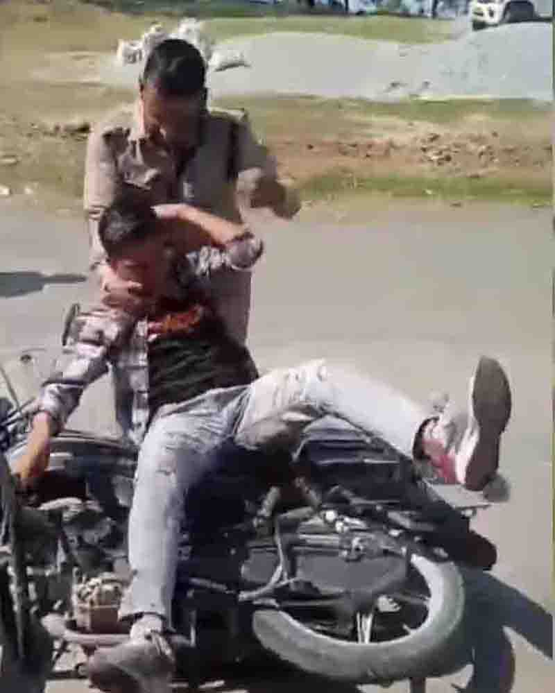 Champawat police claim viral video showing cop thrashing two men presents incomplete information