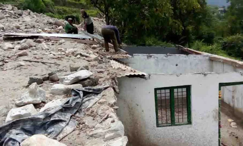 Village in Joshimath threatened by landslide debris