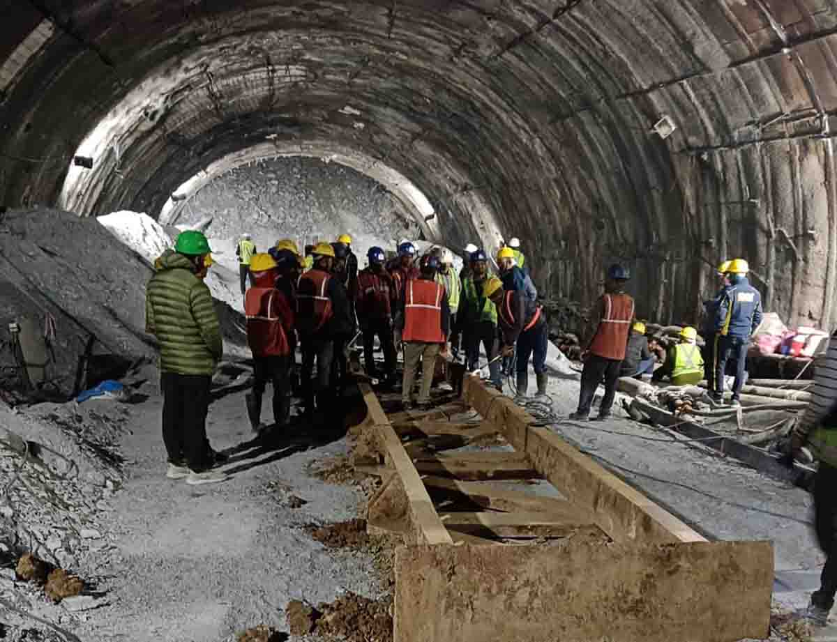 escape tunnel for stranded workers in Silkyara