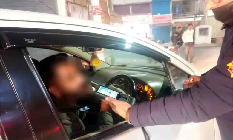 Police act against traffic violations amid New Year's celebration