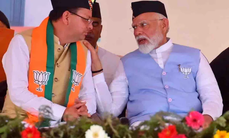 CM Dhami gets pat on back from mentor Modi in Rudrapur