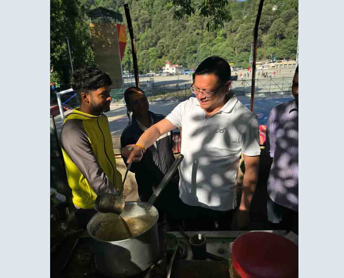 Dhami meets people, players & patients during morning walk in Nainital