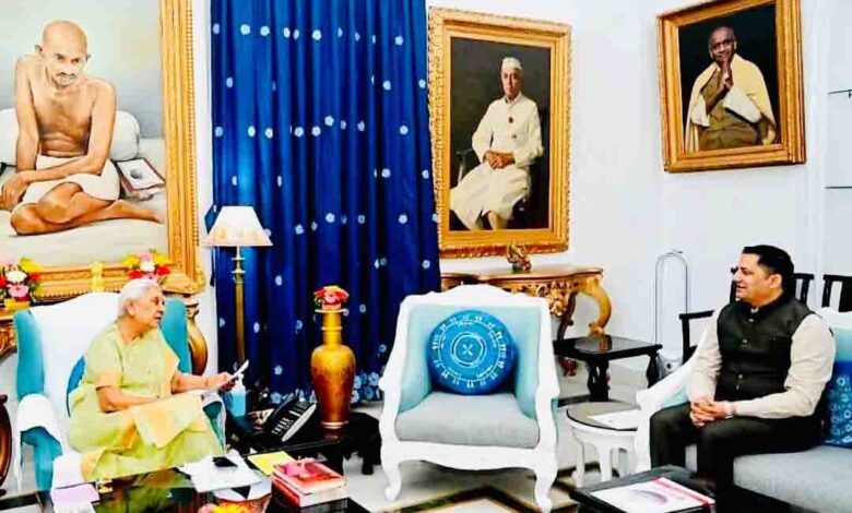 Venkateshwara University’s pro-chancellor apprises UP Guv of its achievements in multiple fields