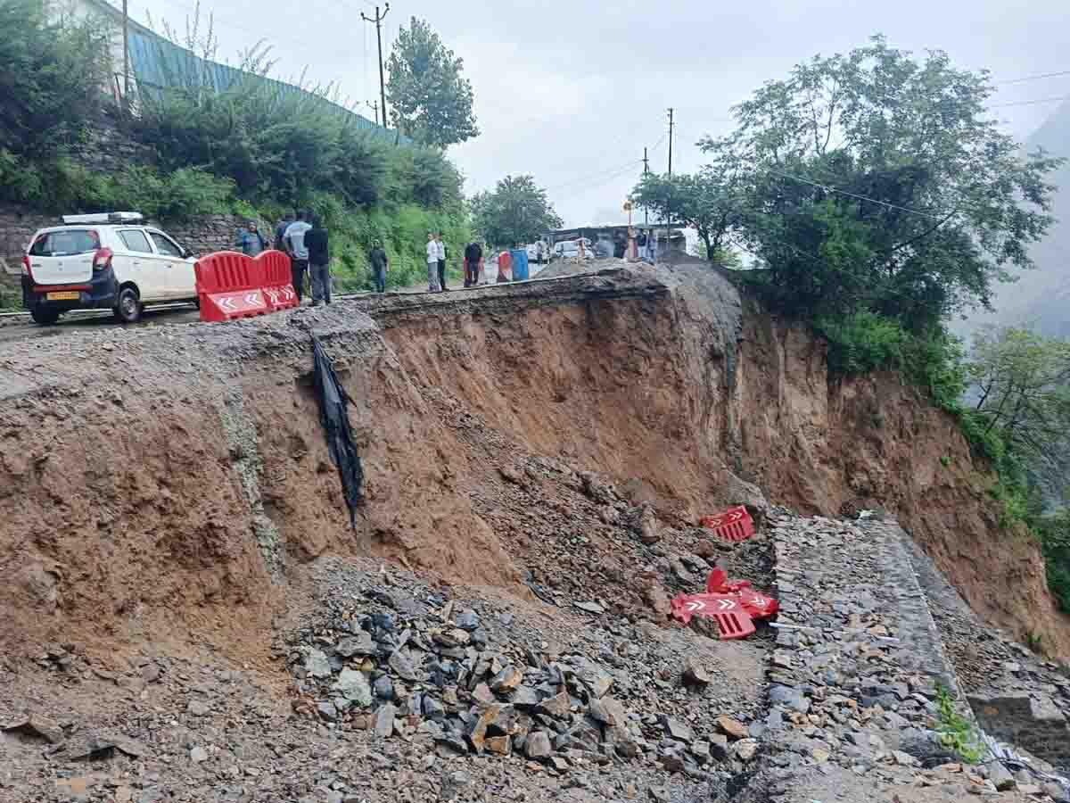 Part of Malari highway washed away, work underway to restore traffic to border areas