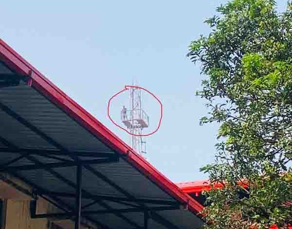 NSUI Leader Climbs DAV College Tower