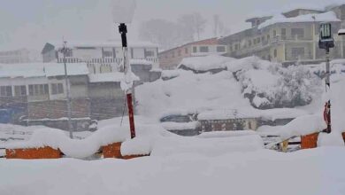 Badrinath township covered in white after fresh snowfall on Friday-Saturday