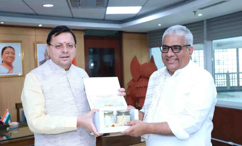 Dhami meets Yadav, requests forest land transfer approval for power projects